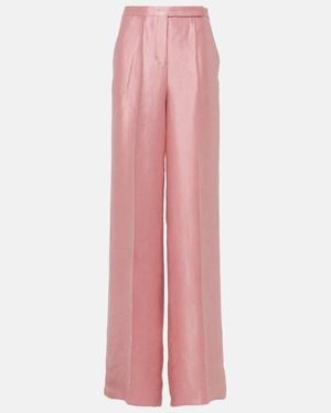 Dorothee Schumacher Slouchy Elegance Satin Wide-Leg Trousers - Pink