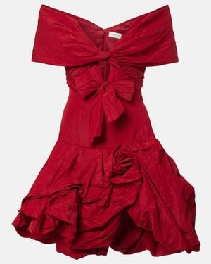 Magda Butrym Off-Shoulder Cotton-Blend Taffeta Minidress - Red