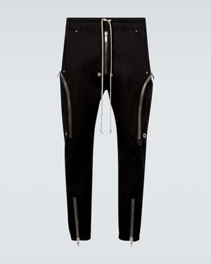 Rick Owens Bauhaus Cotton-Blend Poplin Slim Trousers - Black