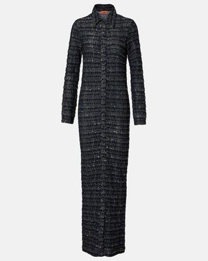 Missoni Checked Lame Shirt Dress - Blue