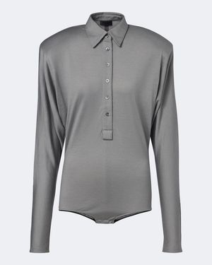 Mugler Bodysuit Aus Jersey - Grau