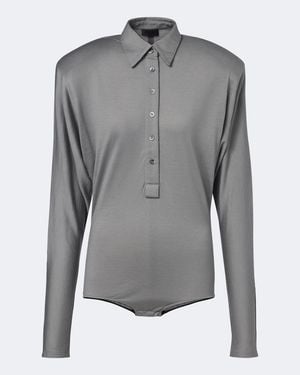 Mugler Bodysuit Aus Jersey - Grau