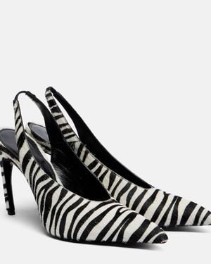 The Attico Viper Zebra-Print Calf Hair Pumps - Black