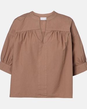 Velvet Yuna Cotton Blouse - Brown