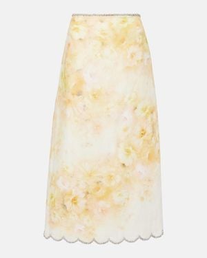 Zimmermann Crush Printed Linen Shirt - Yellow