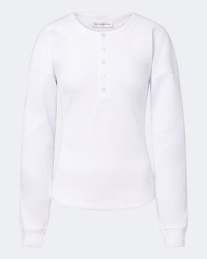 Victoria Beckham Hazel Ribbed-Knit Cotton Top - White