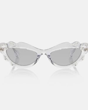 Aquazzura Cat-Eye-Sonnenbrille Palm Babe Mit Kristallen - Grau