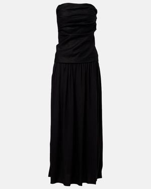 Faithfull the Brand Hedy Strapless Linen Maxi Dress - Black