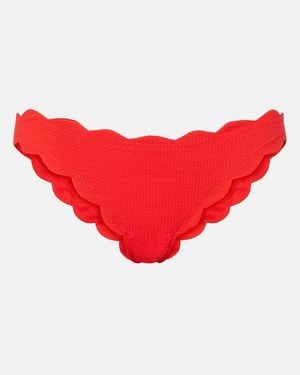 Marysia Swim Antibes Scalloped Bikini Bottoms - Red
