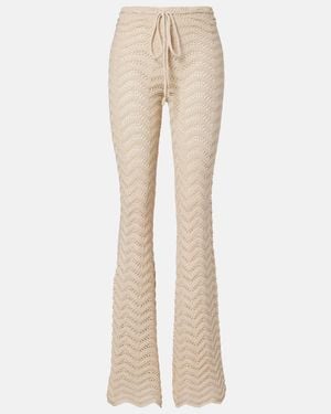 Bananhot Kim Cotton-Blend Flared Pants - Natural