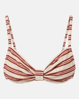 Montce Devin Striped Bikini Top - Pink