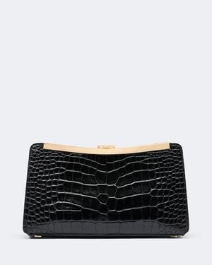 Jonathan Simkhai Solange Croc-Effect Leather Clutch - Black