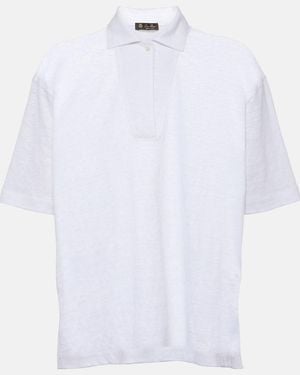 Loro Piana Linen Polo Shirt - White