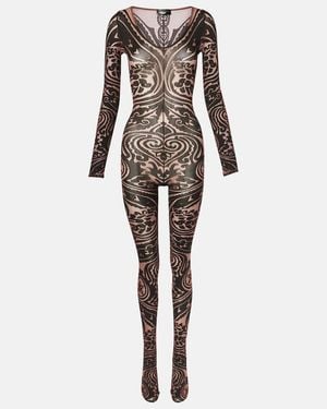 Wolford X Etro Tattoo Paisley Catsuit - Brown
