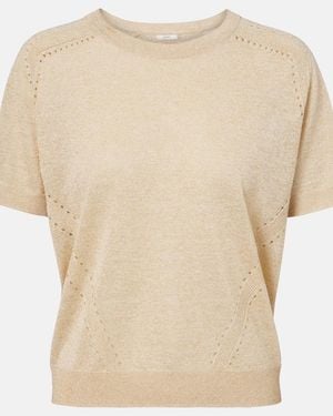 JOSEPH Lille Knitted Lame Top - Natural