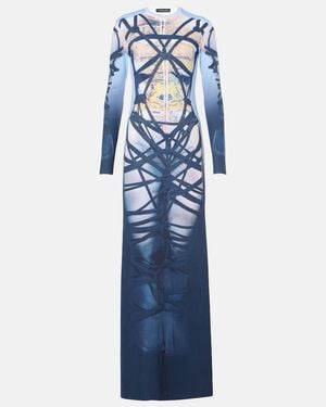 Y. Project Graphic-Print Maxi Dress - Blue