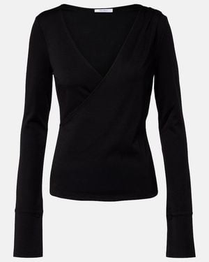 Max Mara Adagio Virgin Wool Wrap Top - Black