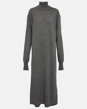 Jil Sander Cashmere Turtleneck Midi Dress - Grey