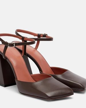 AMINA MUADDI Charlotte 95 Leather Court Shoes - Brown