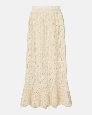 Zimmermann Crochet Cotton Midi Skirt - Natural