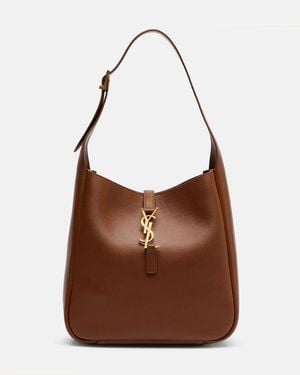 Saint Laurent Le 5 A 7 Small Leather Tote Bag - Brown