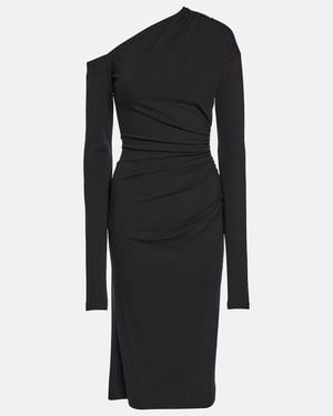 Dolce & Gabbana Draped Jersey Midi Dress - Black
