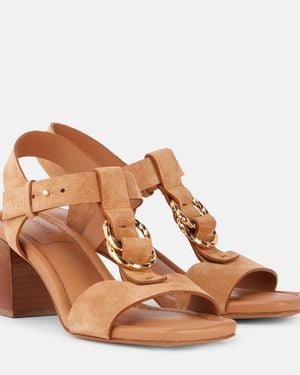 Ulla Johnson Milla Embellished Suede Sandals - Brown