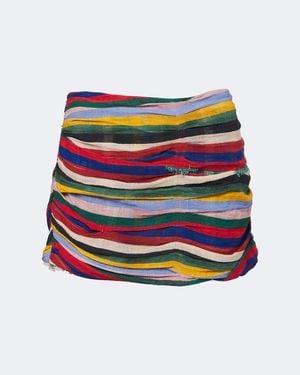 STAUD Mini-Jupe Nicola En Coton - Rouge