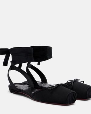 Christian Louboutin Cassia Satin Flats - Black