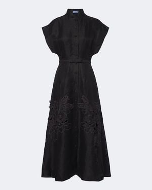 LEO LIN Verziertes Midikleid Aubrey - Schwarz