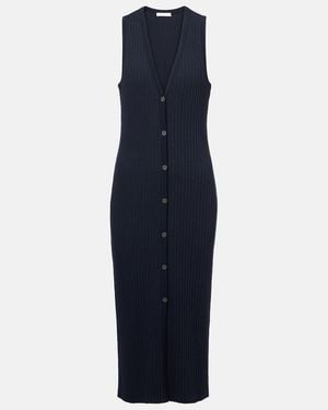 Vince Ribbed-Knit Midi Dress - Blue