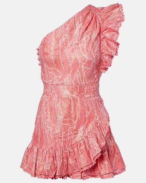 Poupette Corinne Cotton-Blend Lame Minidress - Pink