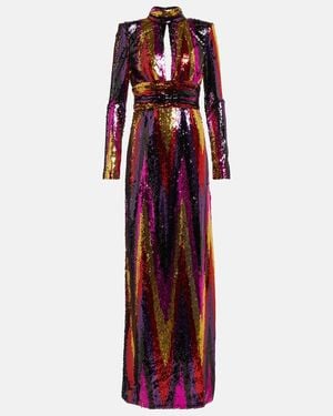 Rebecca Vallance Kaia Zig-zag Gown - Red