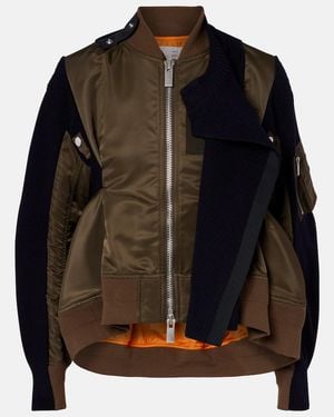 Sacai Panelled Blouson Jacket - Black