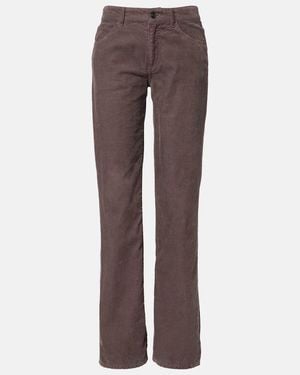 The Row Carlyl Mid-Rise Corduroy Straight Trousers - Brown