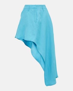 Stella McCartney Asymmetric Twill Miniskirt - Blue