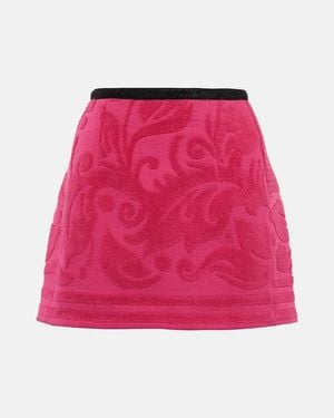 Marine Serre Jacquard Cotton Miniskirt - Pink