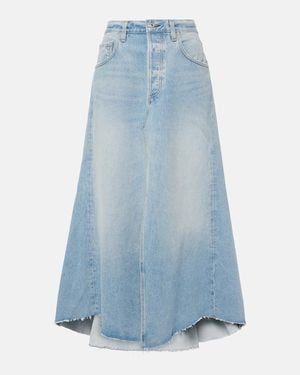 Citizens of Humanity Mina Reworked Denim Midi Skirt - Blue