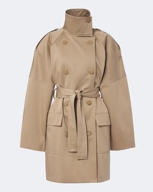 Frankie Shop Tess Cotton Gaberdine Trench Coat - Natural