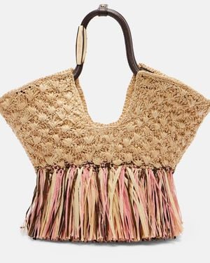 Zimmermann Goldentime Small Raffia Tote Bag - Metallic