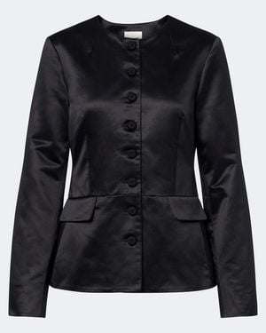 Posse Verity Cotton And Silk Satin Jacket - Black