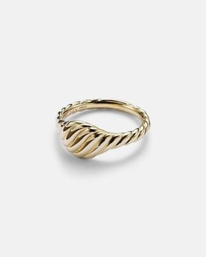 David Yurman Anello Per Mignolo Sculpted Cable - Bianco