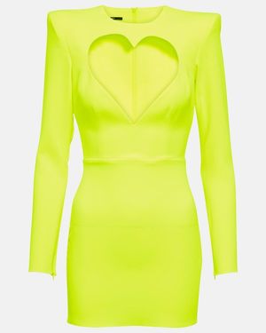 Alex Perry Heart Cutout Minidress - Yellow