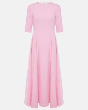 Emilia Wickstead Georgie Wool Midi Dress - Pink