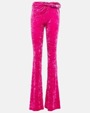 Versace Flared Velvet Trousers - Pink