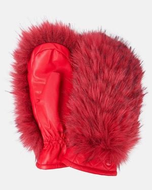 Goldbergh Hill Leather Ski Mittens - Red