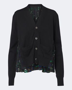 Sacai Cardigan Aus Baumwolle - Schwarz