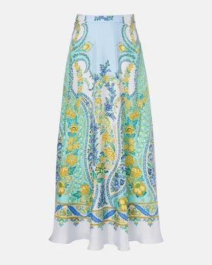 Etro Maxirock Aus Seide - Blau