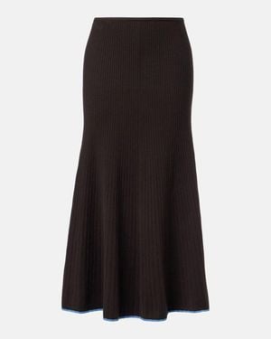 Proenza Schouler Label Carly Ribbed-Knit Midi Skirt - Black