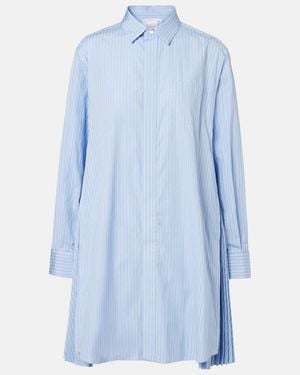 Sacai Striped Cotton Poplin Shirt Dress - Blue